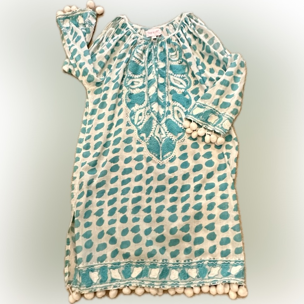 NWOT Top it Off  cover up with Pom Poms